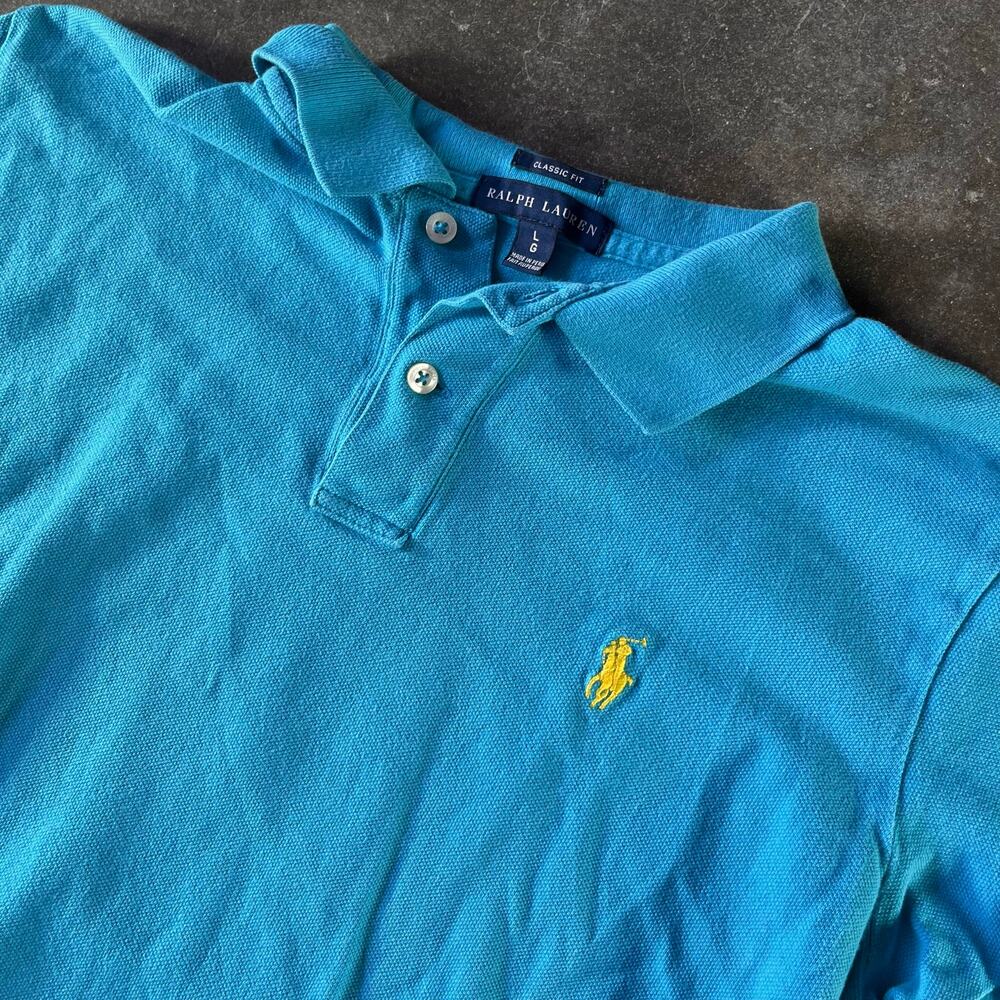 Casual vintage Ralph Lauren classic fit light blue polo no flaws size large